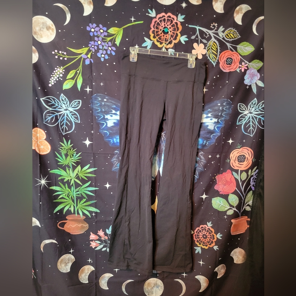 Casual Black Yoga Pants, Home Lounge Wear